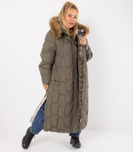 Długa kurtka pikowany płaszcz zimowy URBAN LONG PUFF PLUS SIZE (Zielony) 7XL (54)