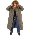 Długa kurtka pikowany płaszcz zimowy URBAN LONG PUFF (Zielony) XXL (44)