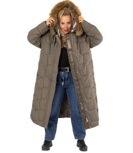 Długa kurtka pikowany płaszcz zimowy URBAN LONG PUFF (Zielony) XXL (44)
