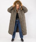 Długa kurtka pikowany płaszcz zimowy URBAN LONG PUFF (Zielony) XXL (44)