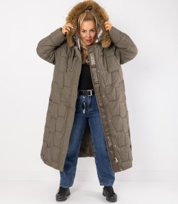 Długa kurtka pikowany płaszcz zimowy URBAN LONG PUFF (Zielony) XXL (44)