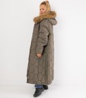 Długa kurtka pikowany płaszcz zimowy URBAN LONG PUFF (Zielony) XXL (44)