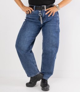 Jeansy damskie typu banana fit z paskiem NEL 36