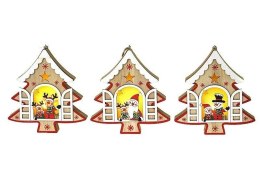 Ozdoba świąteczna drewniana ze światłem MIX