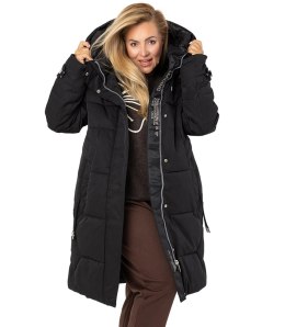 Długi zimowy pikowany płaszcz kurtka ciepła SUZANA PLUS SIZE (Czarny) 7XL (54)