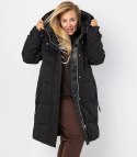 Długi zimowy pikowany płaszcz kurtka ciepła SUZANA PLUS SIZE (Czarny) 7XL (54)