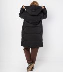 Długi zimowy pikowany płaszcz kurtka ciepła SUZANA PLUS SIZE (Czarny) 7XL (54)