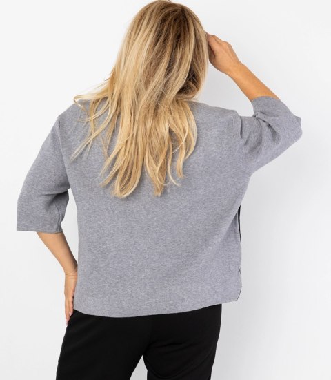 Elegancki sweter z półgolfem i geometrycznym wzorem DOT ART (Szary || Wielokolorowy) Elegancki sweter z półgolfem i geometrycznym wzorem DOT ART (Szary || Wielokolorowy)