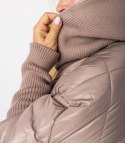 Kurtka zimowa z ozdobnymi ściągaczami oversize DIAMOND (Beżowy) XXL (44)