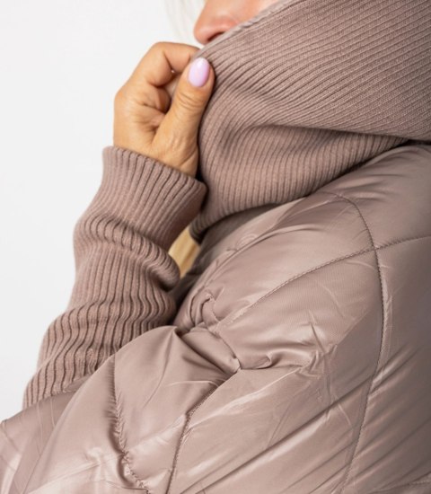 Kurtka zimowa z ozdobnymi ściągaczami oversize DIAMOND (Beżowy) XXL (44) Kurtka zimowa z ozdobnymi ściągaczami oversize DIAMOND (Beżowy) XXL (44)