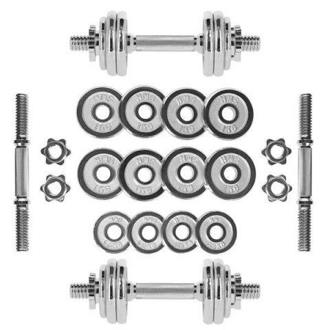 STC15 SZTANGIELKI W WALIZCE 2 x 7.5 KG CHROME HMS