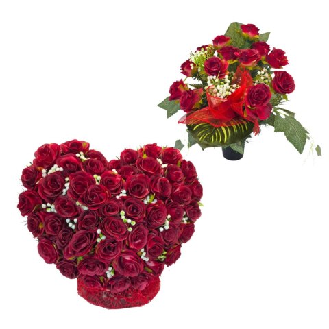 Zestaw stroiki na cmentarz grób bukiet serce na wszystkich świętych