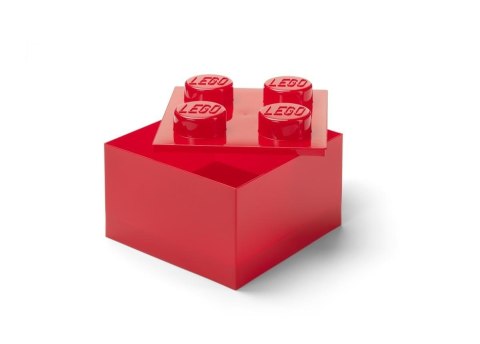 LEGO(R) pojemnik klocek czwórka transparentny czerw.