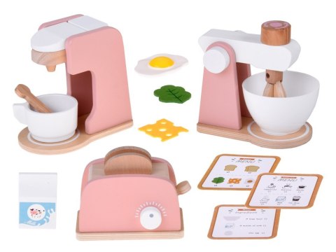 Zestaw drewniany Toster Ekspres Mikser +akcesoria Małe AGD do zabawy ZA5929