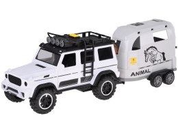 Auto terenowe z otwieraną przyczepą bukmanką + KOŃ Światło i dźwięk ZA5912
