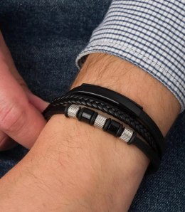 Bransoletki męskie idealne na prezent plecione (Wielokolorowy)