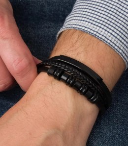 Bransoletki męskie idealne na prezent plecione (Wielokolorowy)