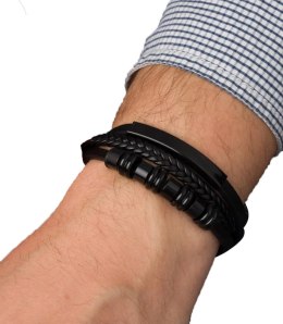 Bransoletki męskie idealne na prezent plecione (Wielokolorowy)