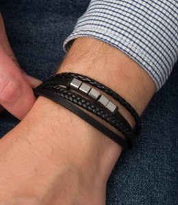 Bransoletki męskie idealne na prezent plecione (Wielokolorowy)