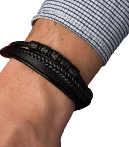 Bransoletki męskie idealne na prezent plecione (Wielokolorowy)