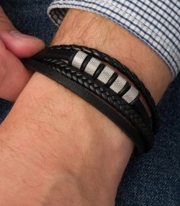 Bransoletki męskie idealne na prezent plecione (Wielokolorowy)