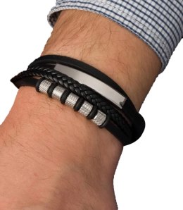 Bransoletki męskie idealne na prezent plecione (Wielokolorowy)